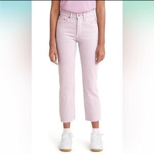 NWT Levy's 501  32x26 lilac cropped straight leg jeans